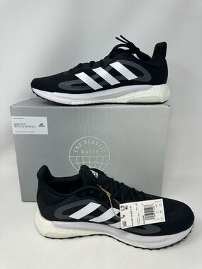 Adidas Solar Glide 4 M Men's Running Shoes Size 10.5 Black White NEW